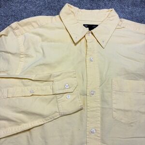 GAP Dress Shirt Mens Yellow Large Slim Fit Button Down Long Sleeve Casual Office